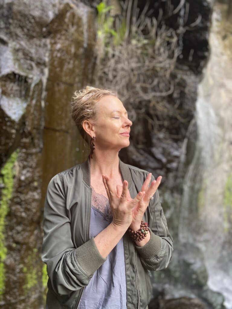 Amanda mudra at waterfall