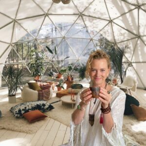 Amanda serving medicine ceremony dome